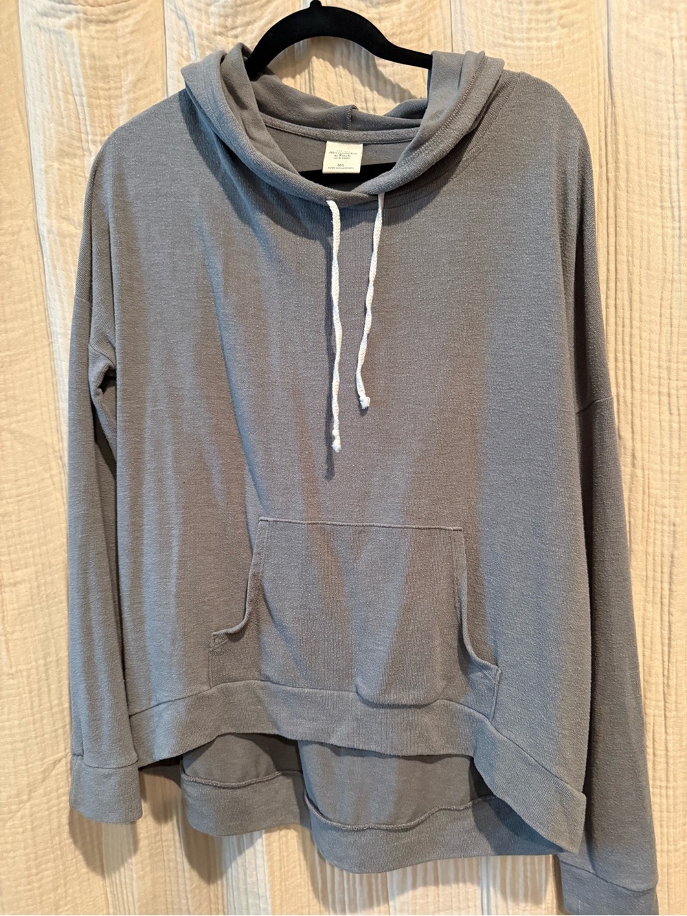 Abercrombie & Fitch Gray Cozy Hooded Pullover Sweater